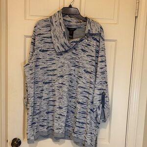 Ali Miles Blue and Gray Knit Top